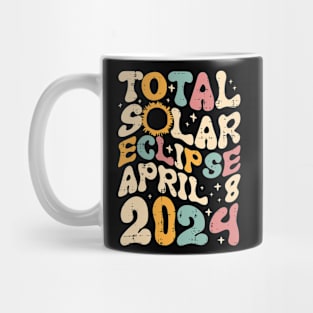 Total Solar Eclipse April 8 2024 Retro Groovy Women Kids Men Mug